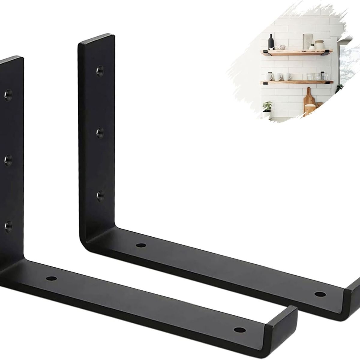 AIZO - AIZO Soporte Pared Metal 25cm Estante Flotante Negro