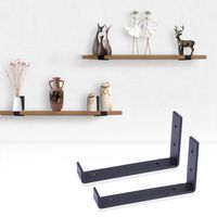 Soporte Pared Metal 25cm Estante Flotante Negro