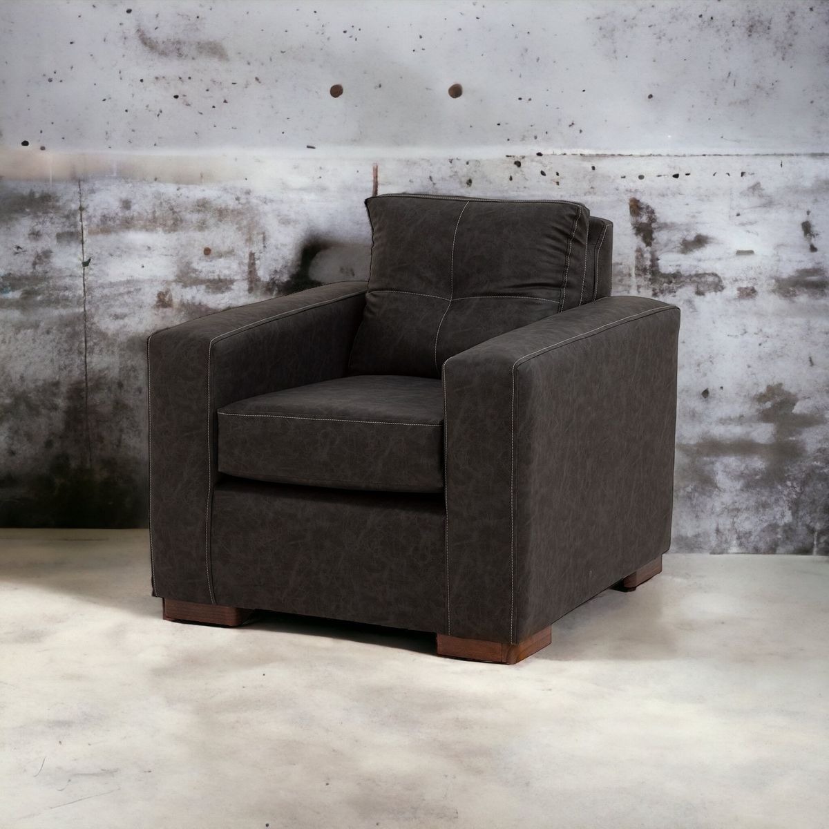 MUEBLES AMERICA - Sofá Franco 1 Cuerpo Cuero Auris  Negro