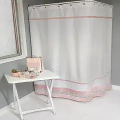 GIOS - Cortina De Baño Bolillo Rosado