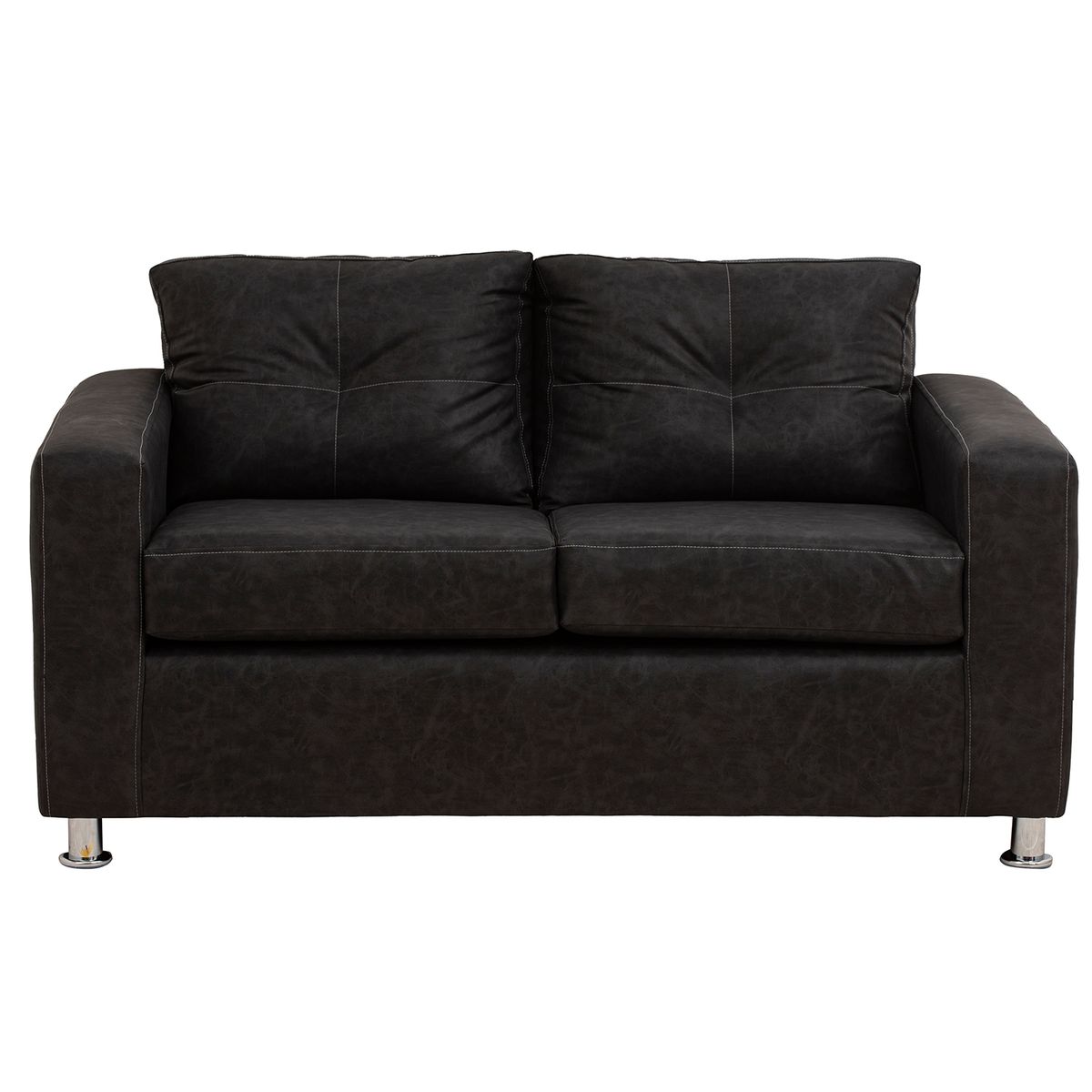 MUEBLES AMERICA - Living George 211 Cuero Auris Negro