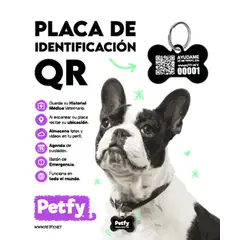 PETFY - Placa ID Hueso Negro