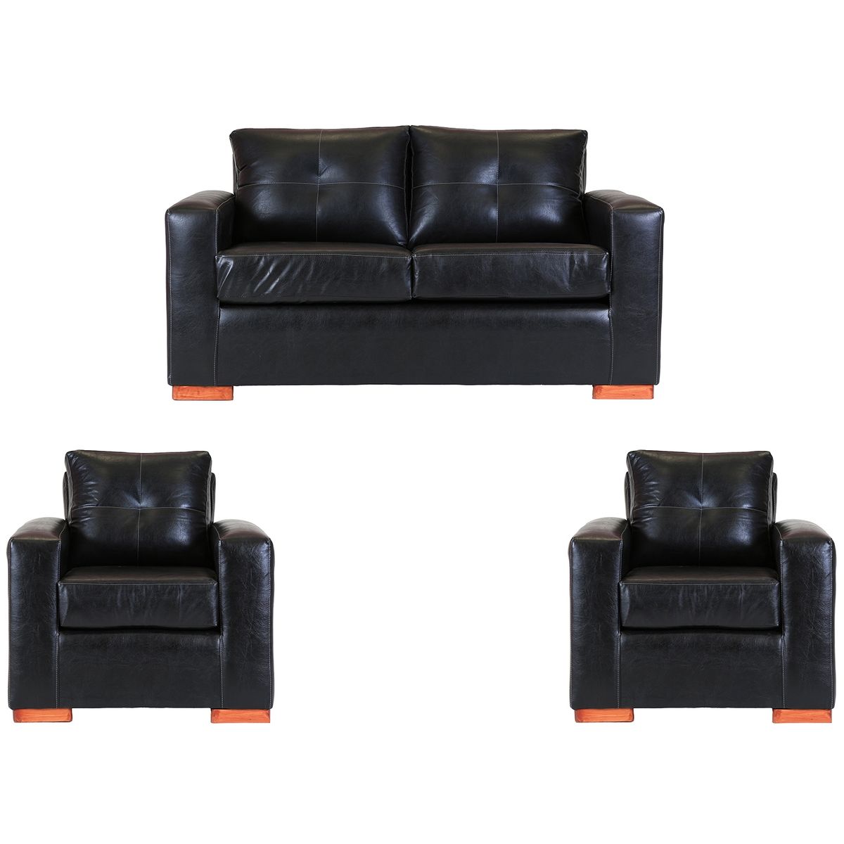 MUEBLES AMERICA - Living Franco 211 Cuero PU Negro