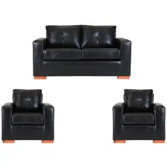 MUEBLES AMERICA - Living Franco 211 Cuero PU Negro