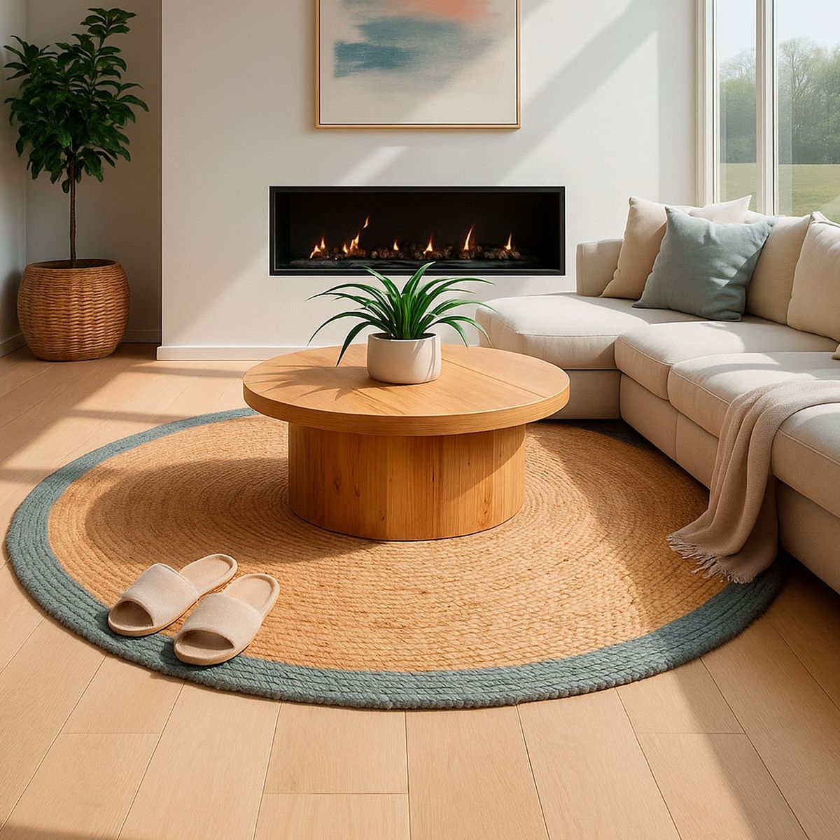 BAZHARS - ALFOMBRA REDONDA BAZHARS YUTE 150X150 CM NAV BK 080