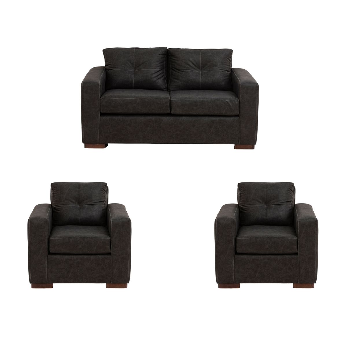 MUEBLES AMERICA - Living Franco 211 Cuero Auris Negro