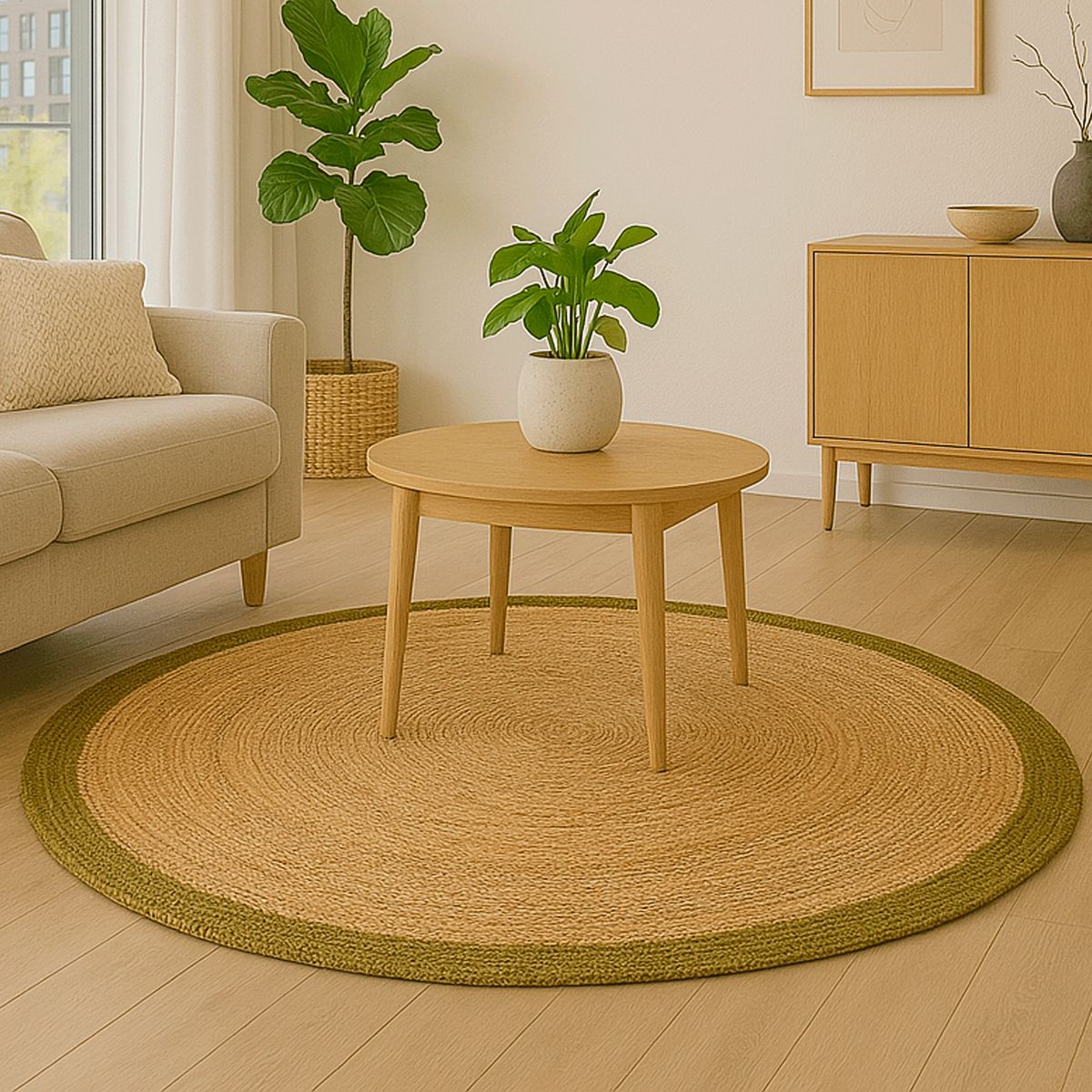 BAZHARS - ALFOMBRA REDONDA BAZHARS YUTE 150X150 CM NAV BK 040