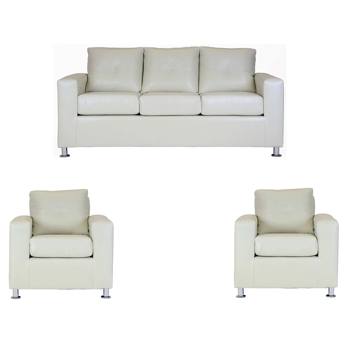 MUEBLES AMERICA - Living George 311 Cuero PU Beige