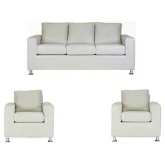 MUEBLES AMERICA - Living George 311 Cuero PU Beige
