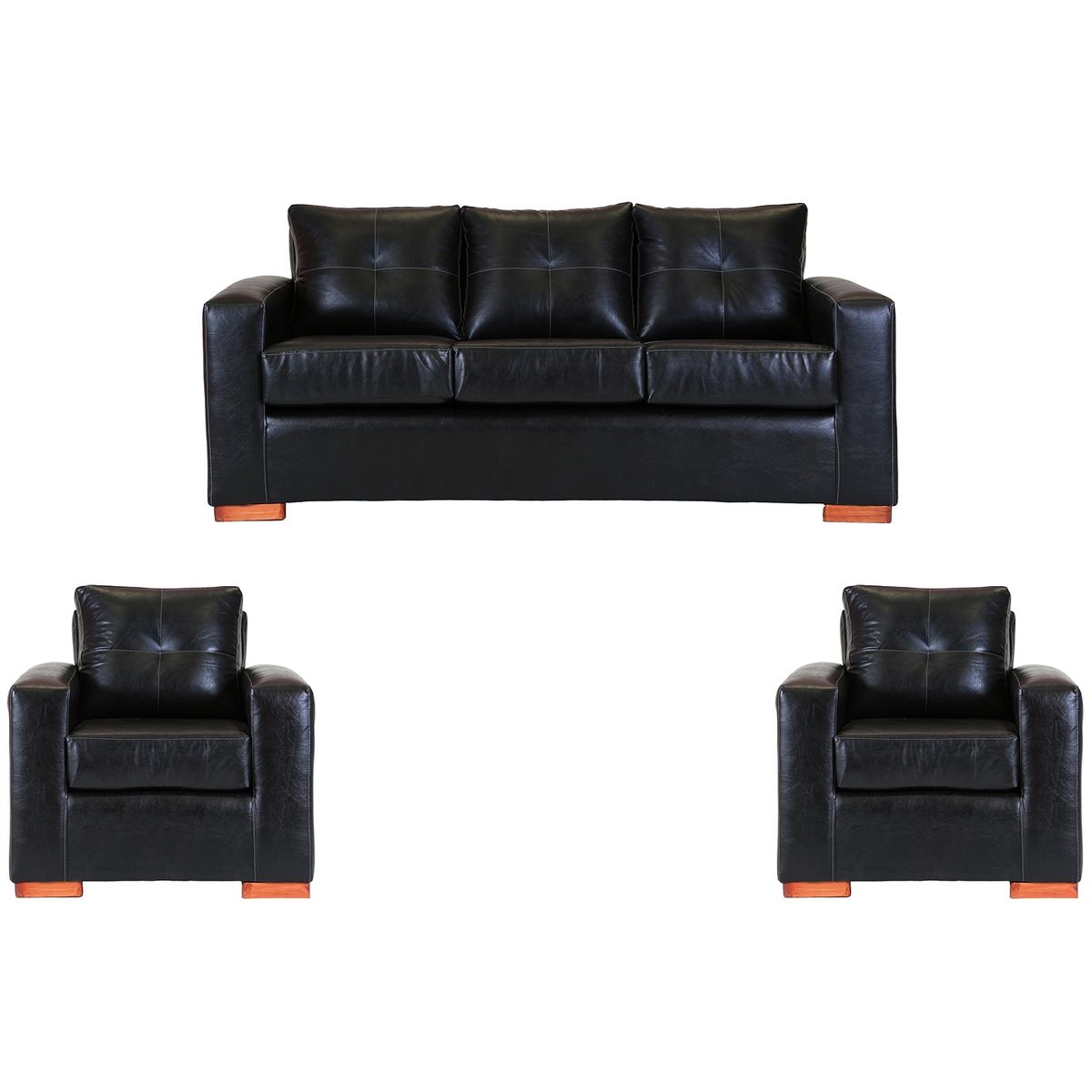 MUEBLES AMERICA - Living Franco 311 Cuero PU Negro
