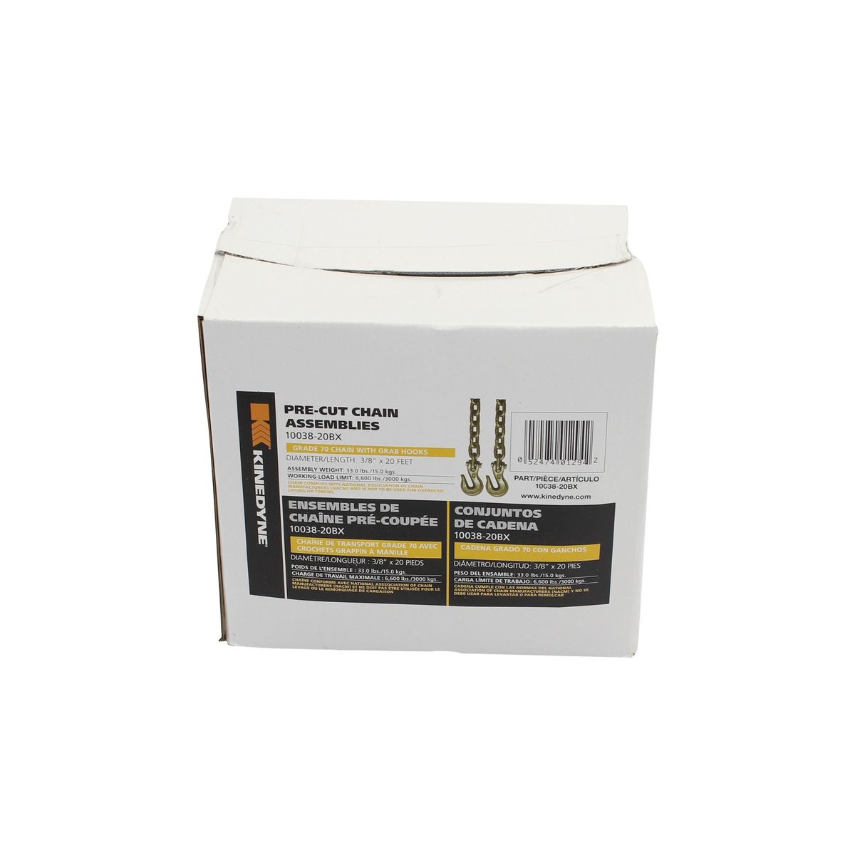 KINEDYNE - Cadena De Transporte 3/8 PuLG X 6 Mts Con Ganchos Grado 70