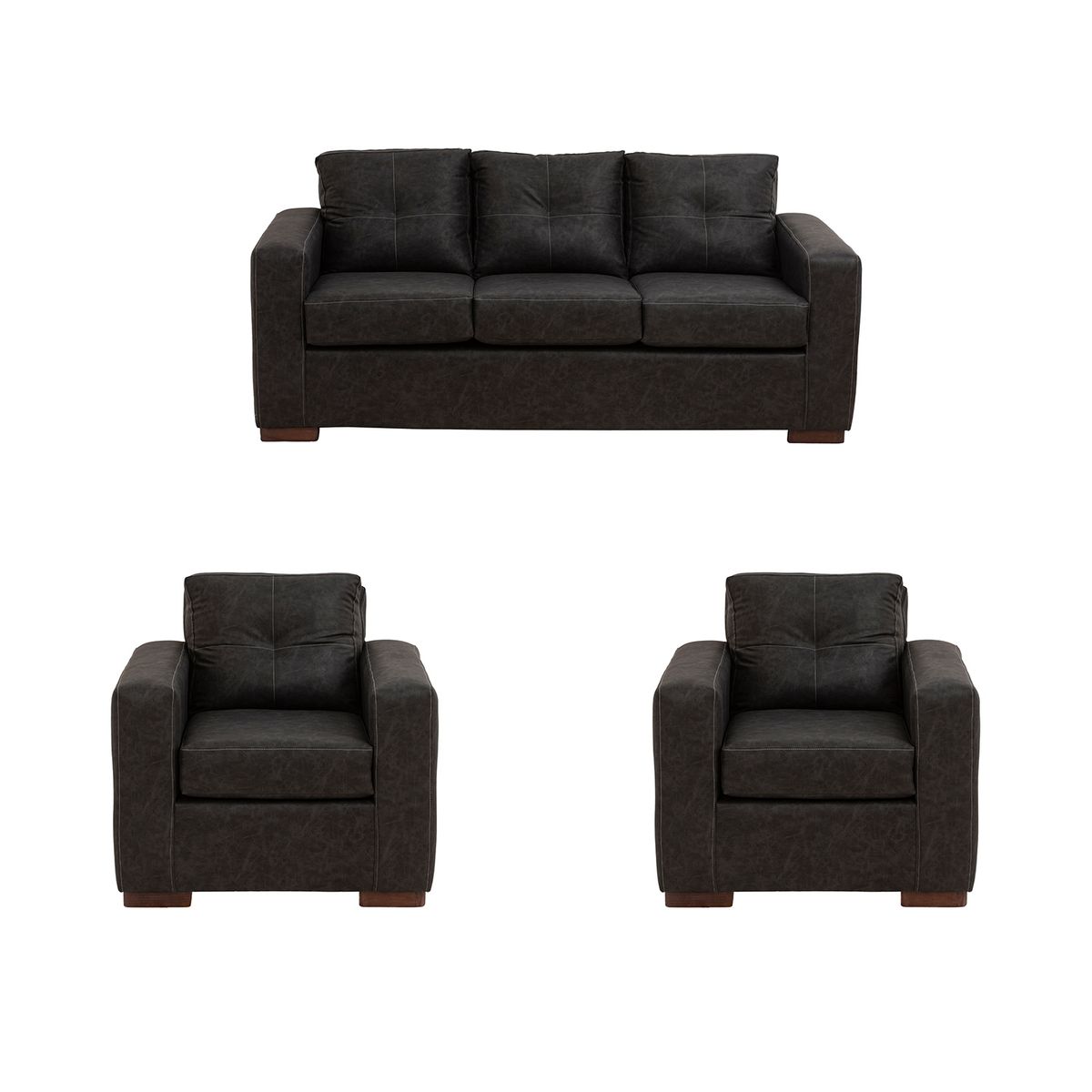 MUEBLES AMERICA - Living Franco 311 Cuero Auris Negro