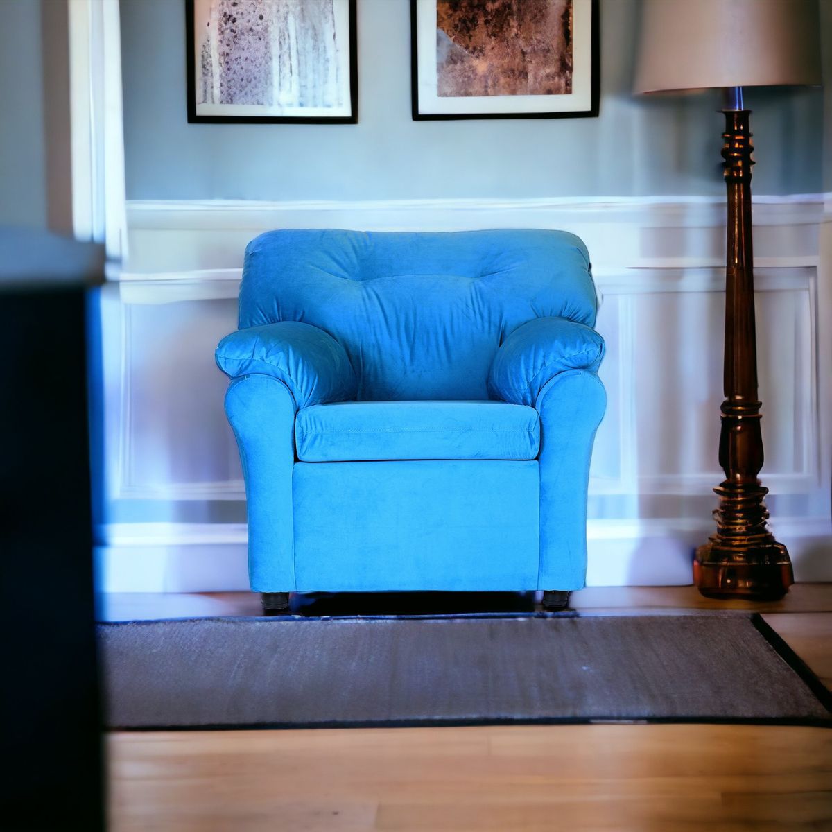 MUEBLES AMERICA - Sofá América 1 Cuerpo Tela Turquesa