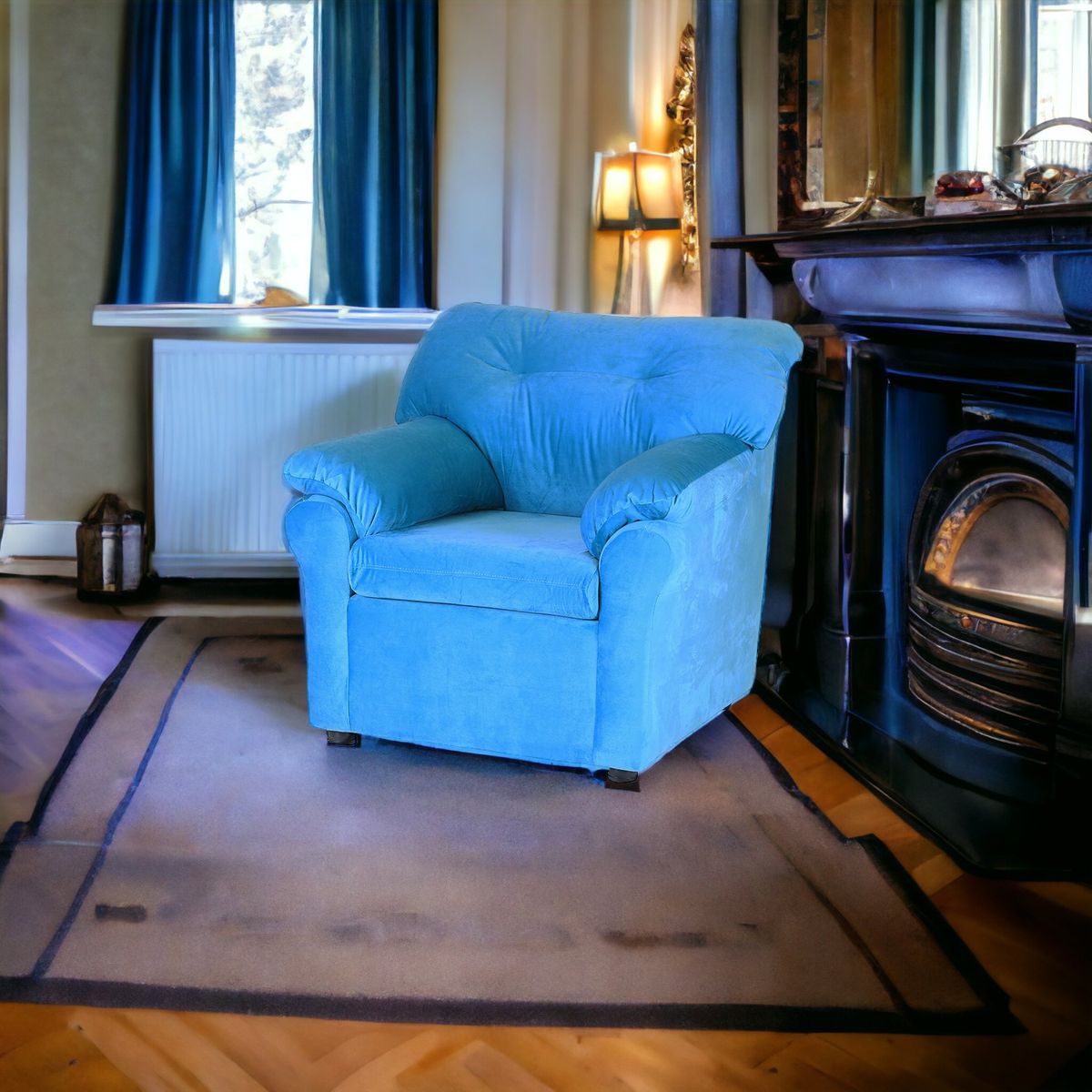 MUEBLES AMERICA - Sofá América 1 Cuerpo Tela Turquesa