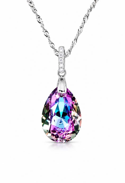 Collar Capricho Plata 925 creado con cristales de Swarovski Vitral Light Violeta TALLA UNICA