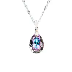 JOYAS MONTERO - Collar Capricho Plata Italiana 925 y Cristal Genuino Vitral Light