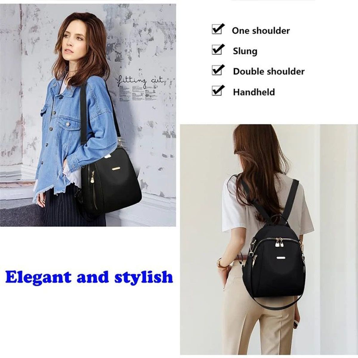 MV MOVAC - Mochila Cartera Bolso Juvenil de Mujer Impermeable Multifuncional