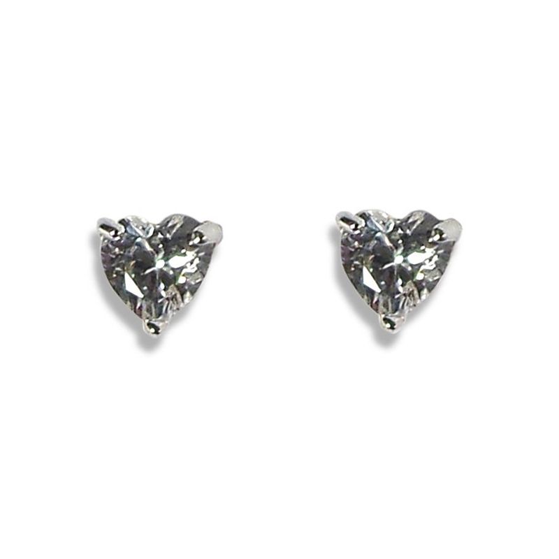 ANDREA COGGIOLA JOYAS - Aros Corazón Circón Plata Fina 925