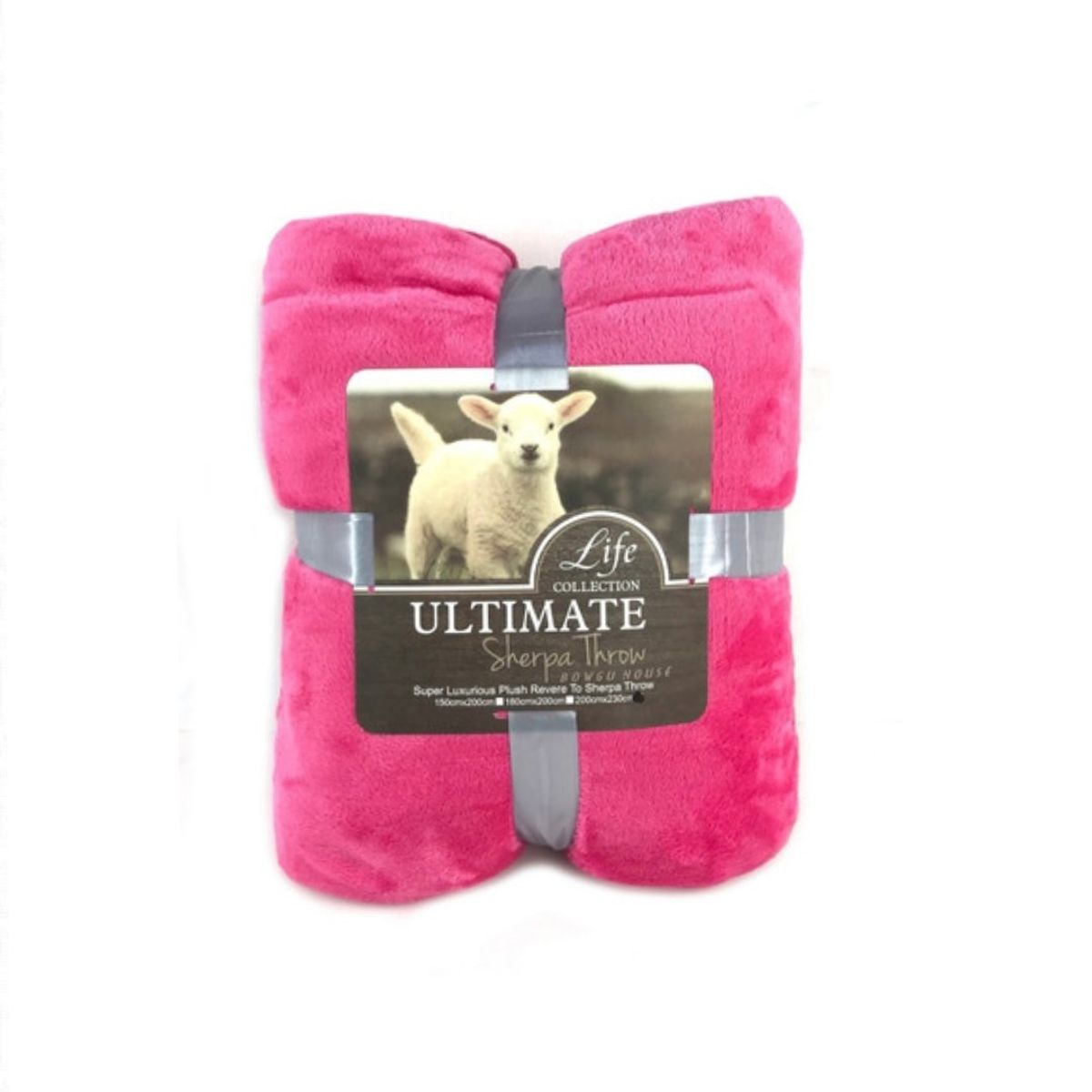 LUXURY - Cobertor Frazada Chiporro Sherpa Plush 2 Plazas Invierno rosa