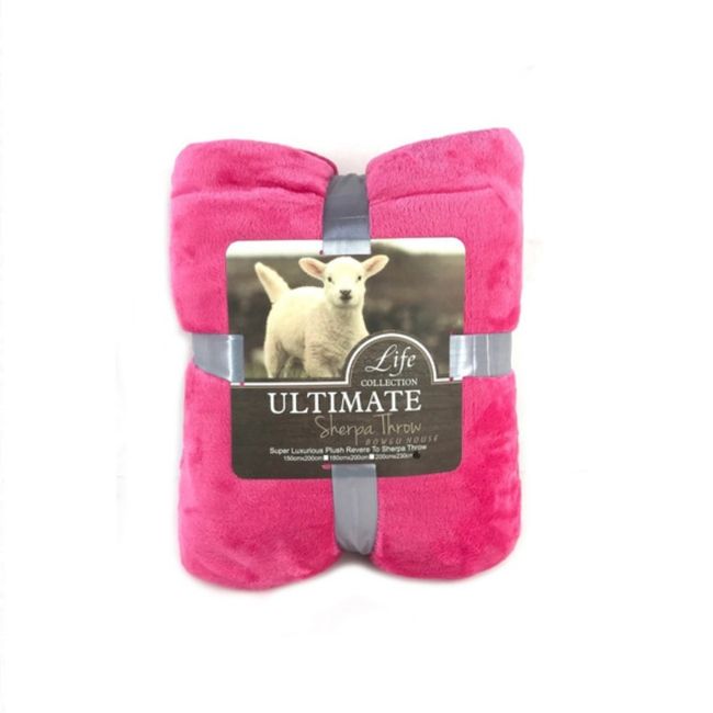LUXURY - Cobertor Frazada Chiporro Sherpa Plush 2 Plazas Invierno rosa