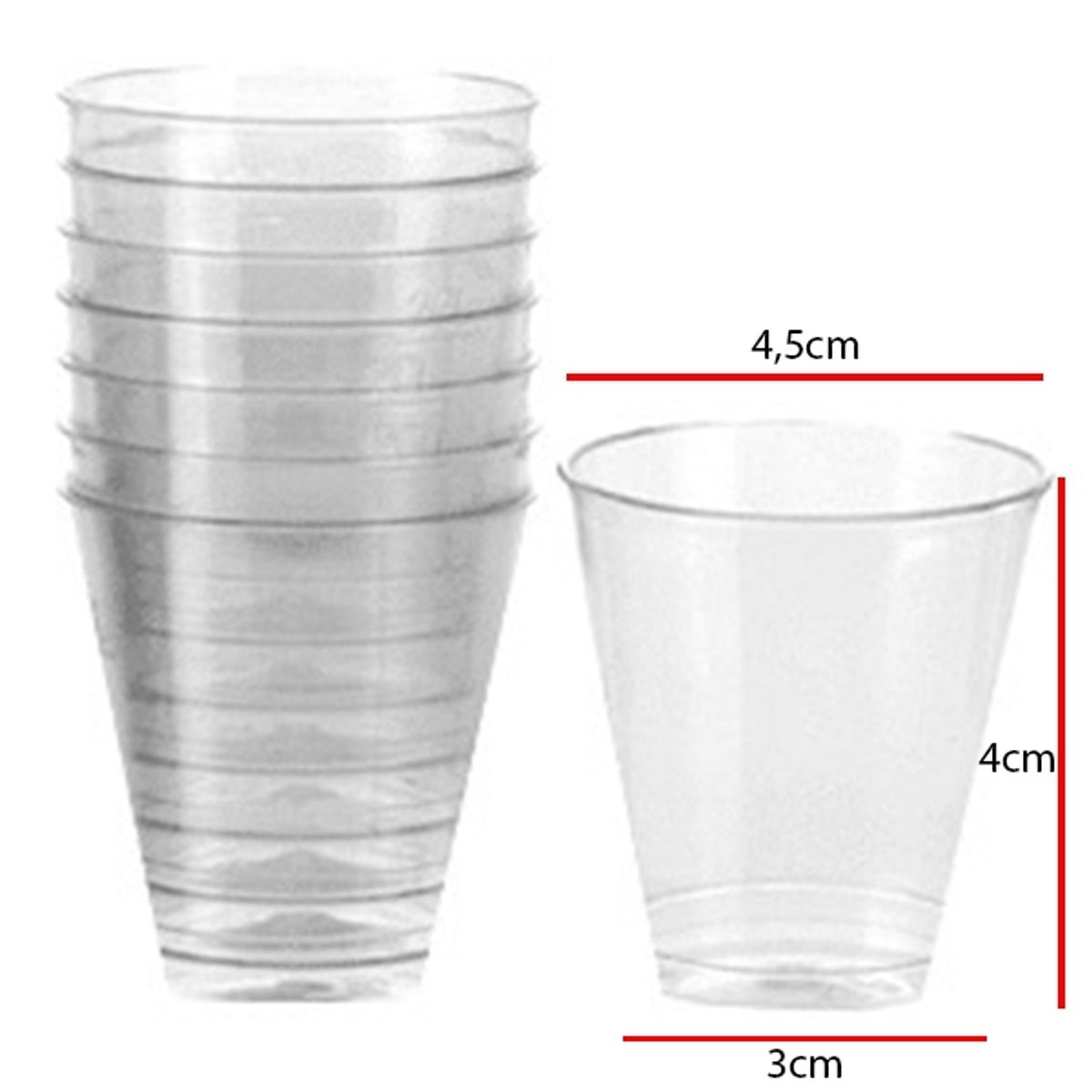 GENERICO - Paquete Vaso Transparente Shot 30 Unid para repostería degustaciones y catering.