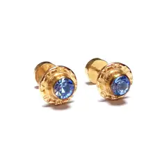 ANDREA COGGIOLA JOYAS - Aros Abridores Niña Circón 7mm Laminado Oro 18K