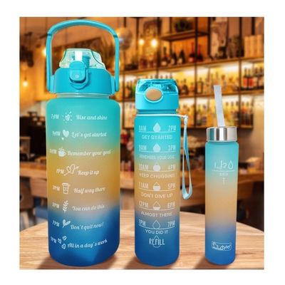 Imagen 2 del producto Pack 3 Botellas Motivacionales Deportivas Termos Gym 04