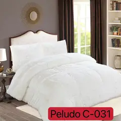 GENERICO - Cubrecamas de Invierno Peludos con Chiporro 2 P Blanco Invierno Mp04