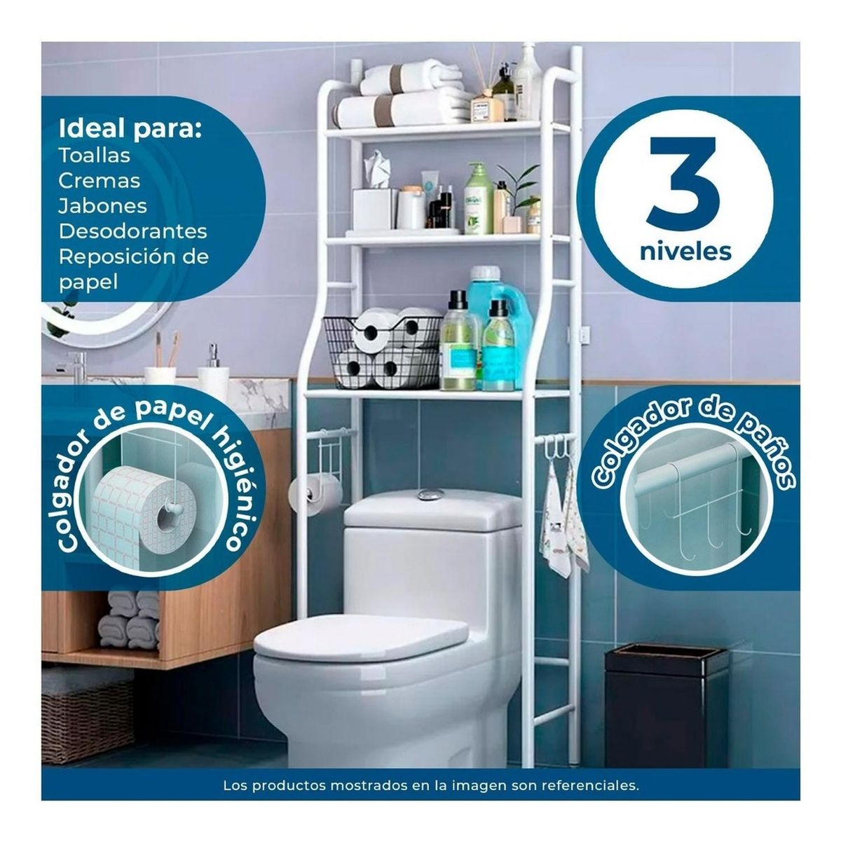 GENERICO - Estante Organizador de Baño 3 niveles