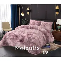 GENERICO - Cubrecamas de Invierno Peludos con Chiporro 2 P Morado Jaspeado 19
