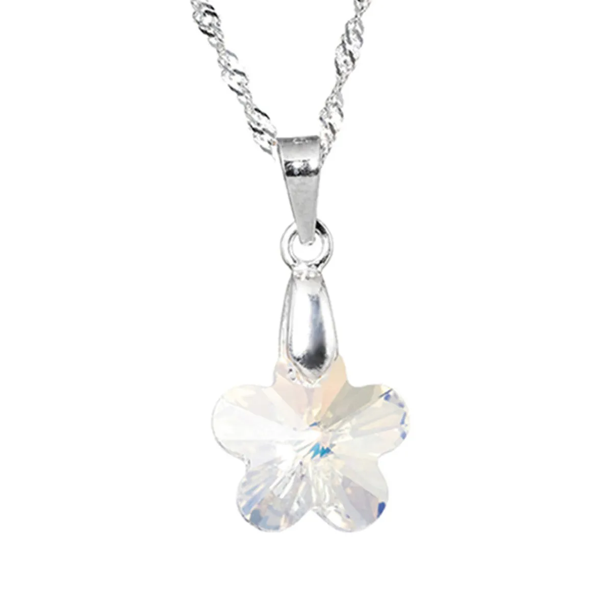 JOYAS MONTERO - Collar Florencia Plata 925 creado con cristales de Swarovski® Aurora Boreal