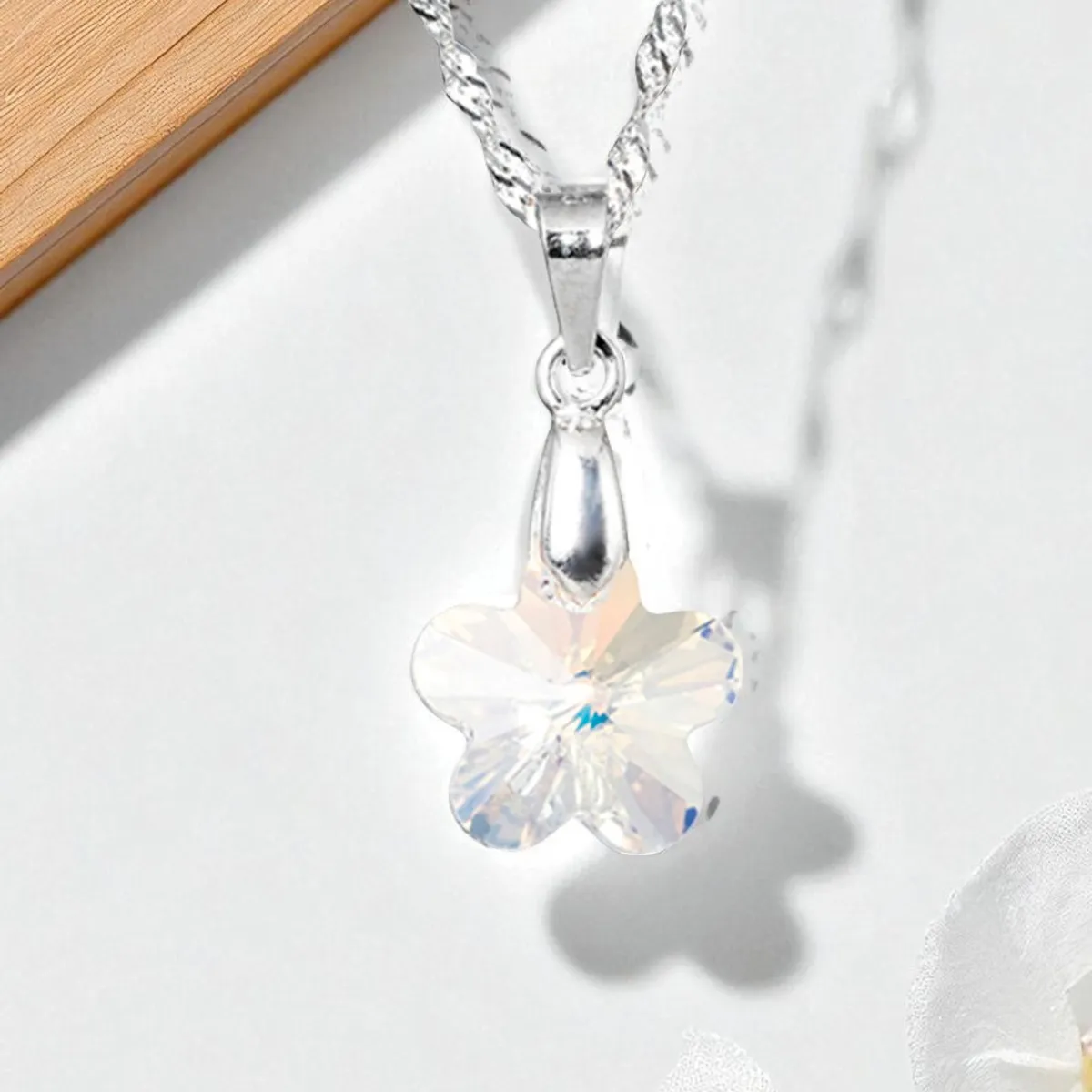 JOYAS MONTERO - Collar Florencia Plata 925 creado con cristales de Swarovski® Aurora Boreal