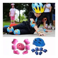 GENERICO - Kit Casco Protección Niños Rodilleras Muñequerascoderas…