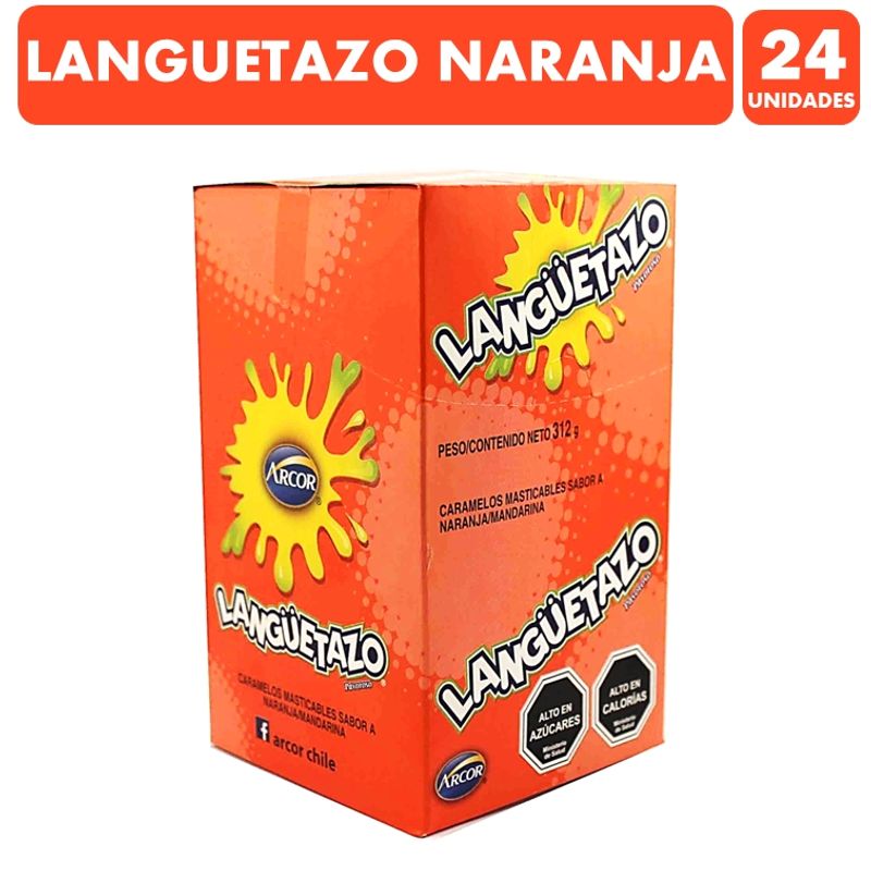 ARCOR - Languetazo Sabor Naranja De Arcor (Caja Con 24 Unidades)