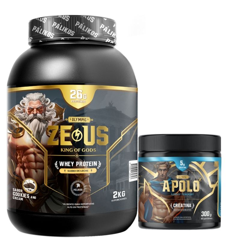 PALIKOS FITNESS - Proteina 2kg (Sabor Cookies and Creams) + Creatina de 300 g.