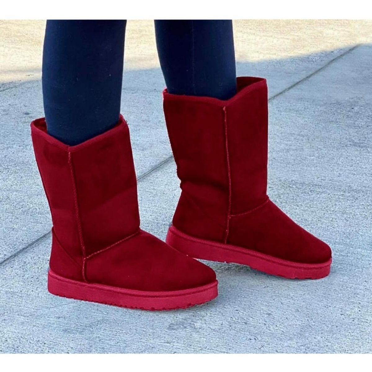 GENERICO - Botines de Mujer Con Chiporro Para Invierno Abrigadores Burdeo - 7182 +2