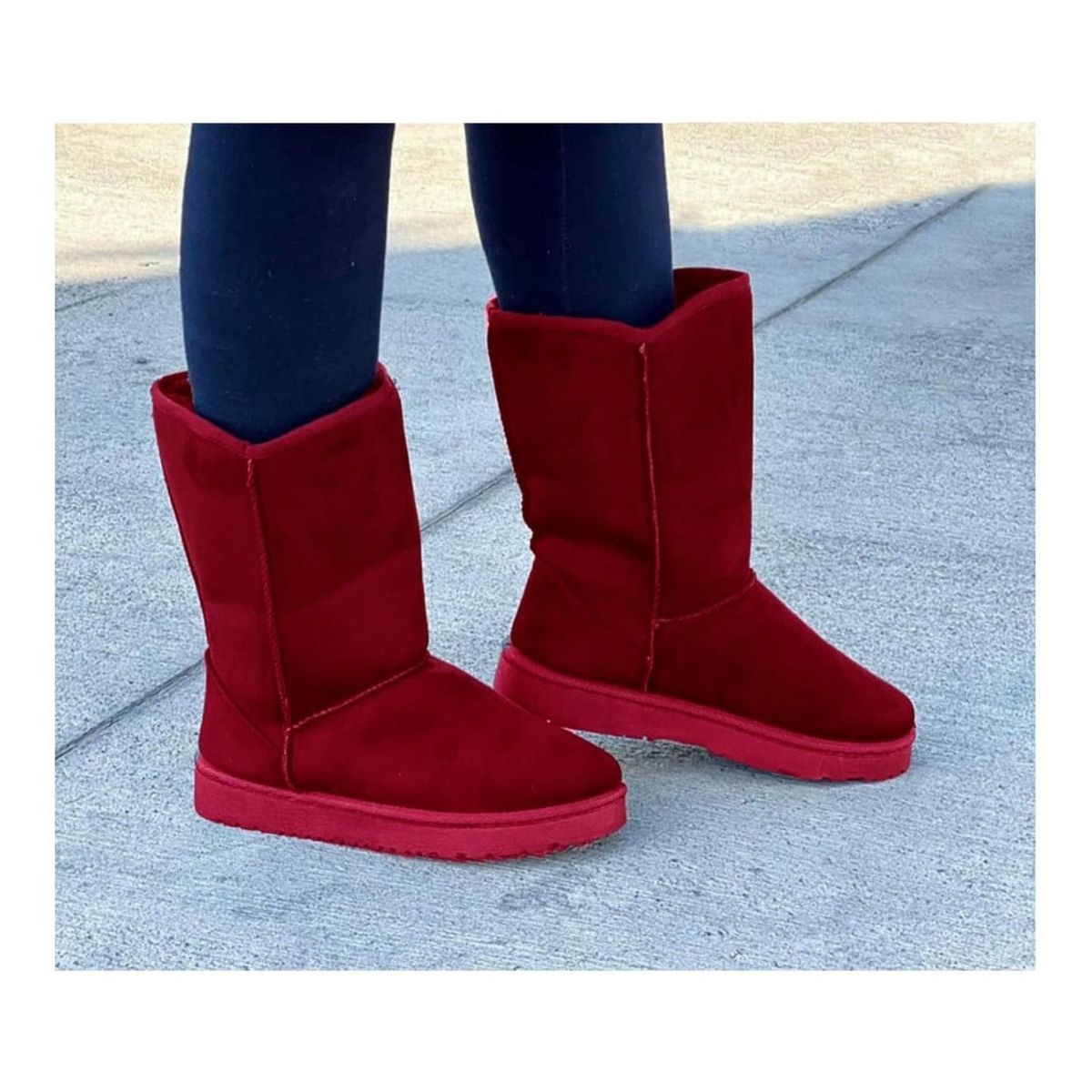 GENERICO - Botines de Mujer Con Chiporro Para Invierno Abrigadores Burdeo - 7182 +2
