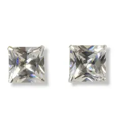 COGGIOLA - Aros Circón Cuadrado Blanco Plata Fina 925