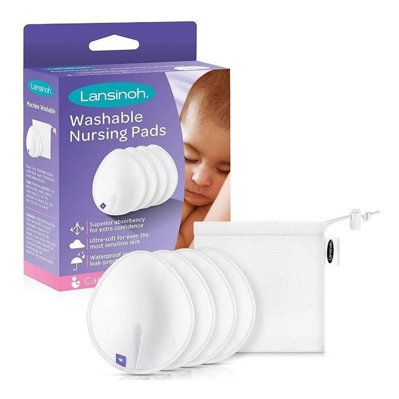 LANSINOH - Absorbentes De Leche Materna Lavables Lansinoh 4 Piezas