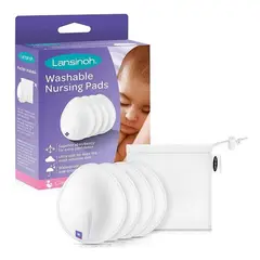 LANSINOH - Absorbentes De Leche Materna Lavables 4 Piezas