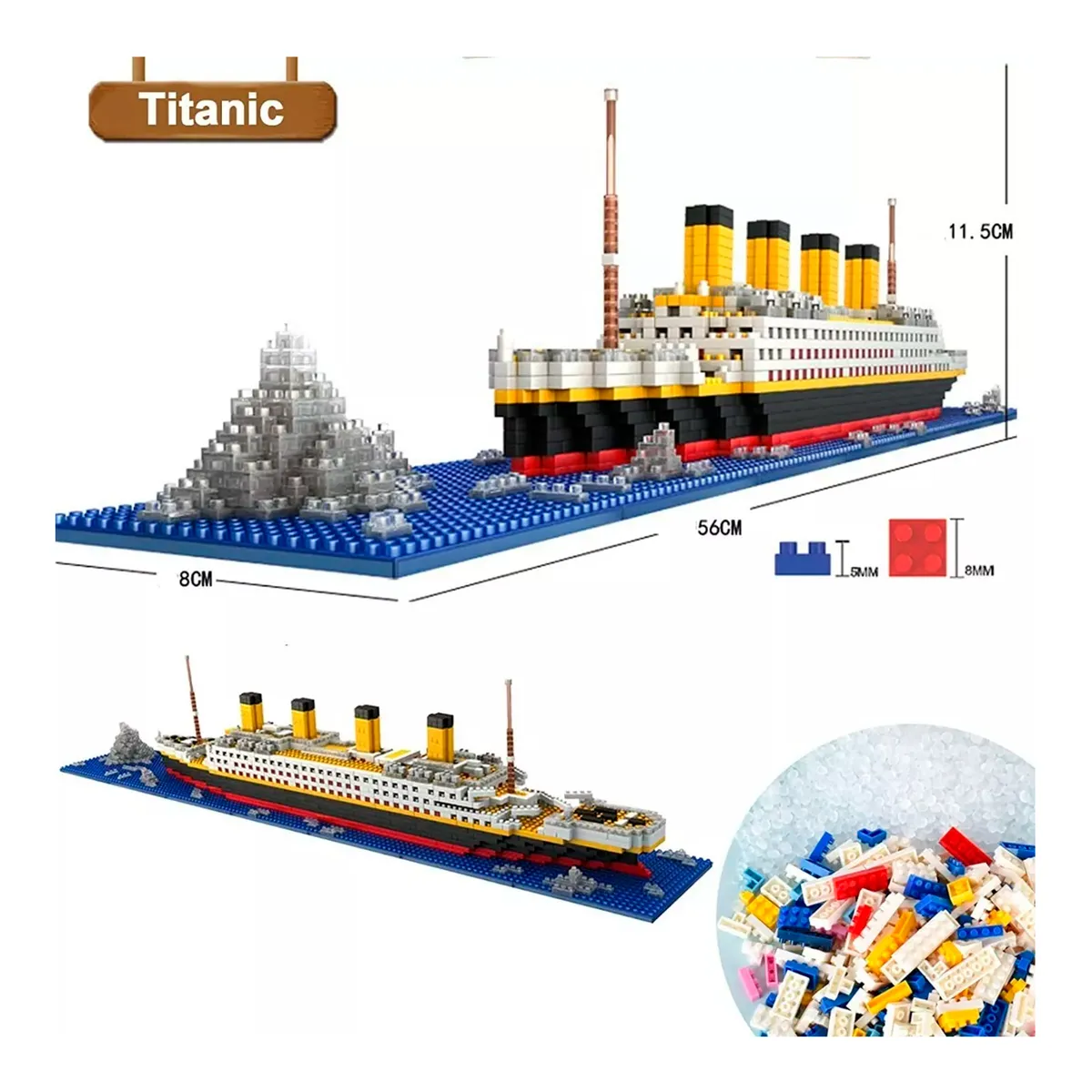 GENERICO - Set De Construcción Rms Titanic Modelo 3d 1860 Piezas