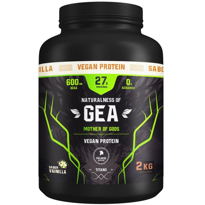 PALIKOS FITNESS - Proteina Vegana 2 kg Suplemento Sabor Vainilla (Gea Protein)