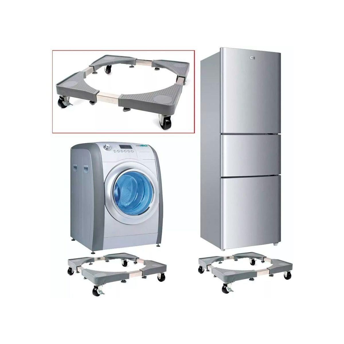 GENERICO - Base Ajustable Multiuso Con Ruedas Cocina Refrigerador Lavadora