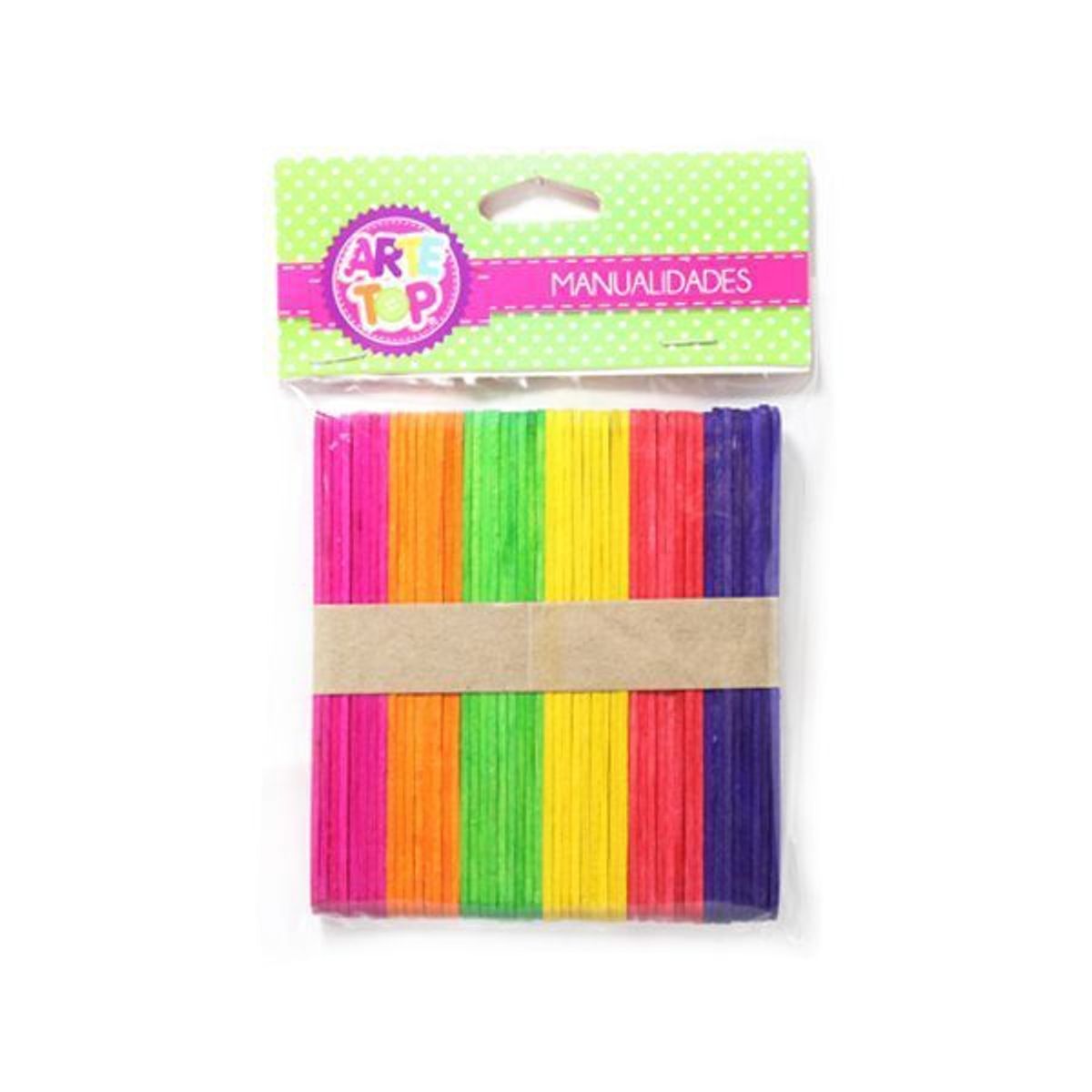 GENERICO - Set 50 palitos de helado delgados de colores