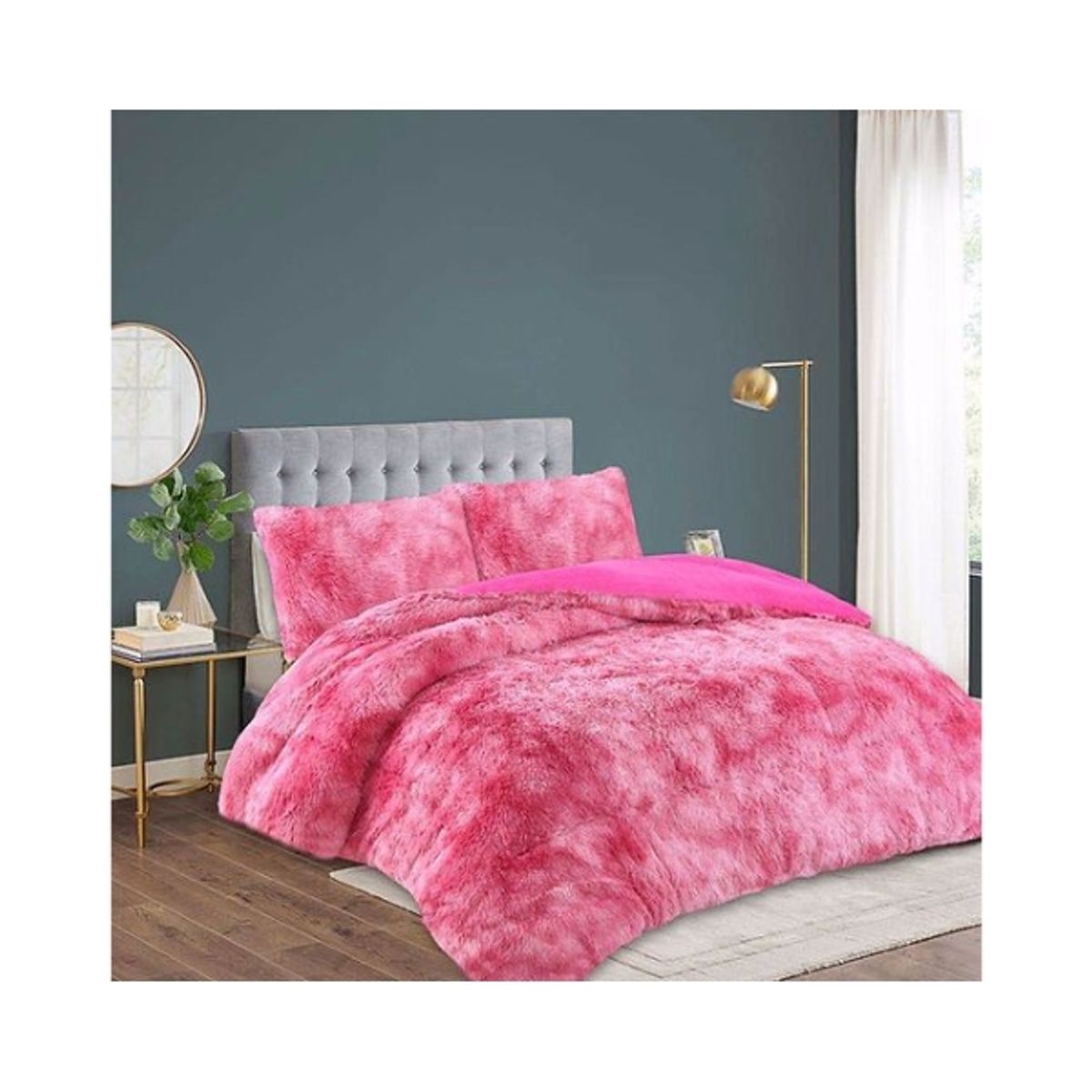 GENERICO - Cobertor Peludo Chiporro 2 Plazas - Rosado Jaspeado