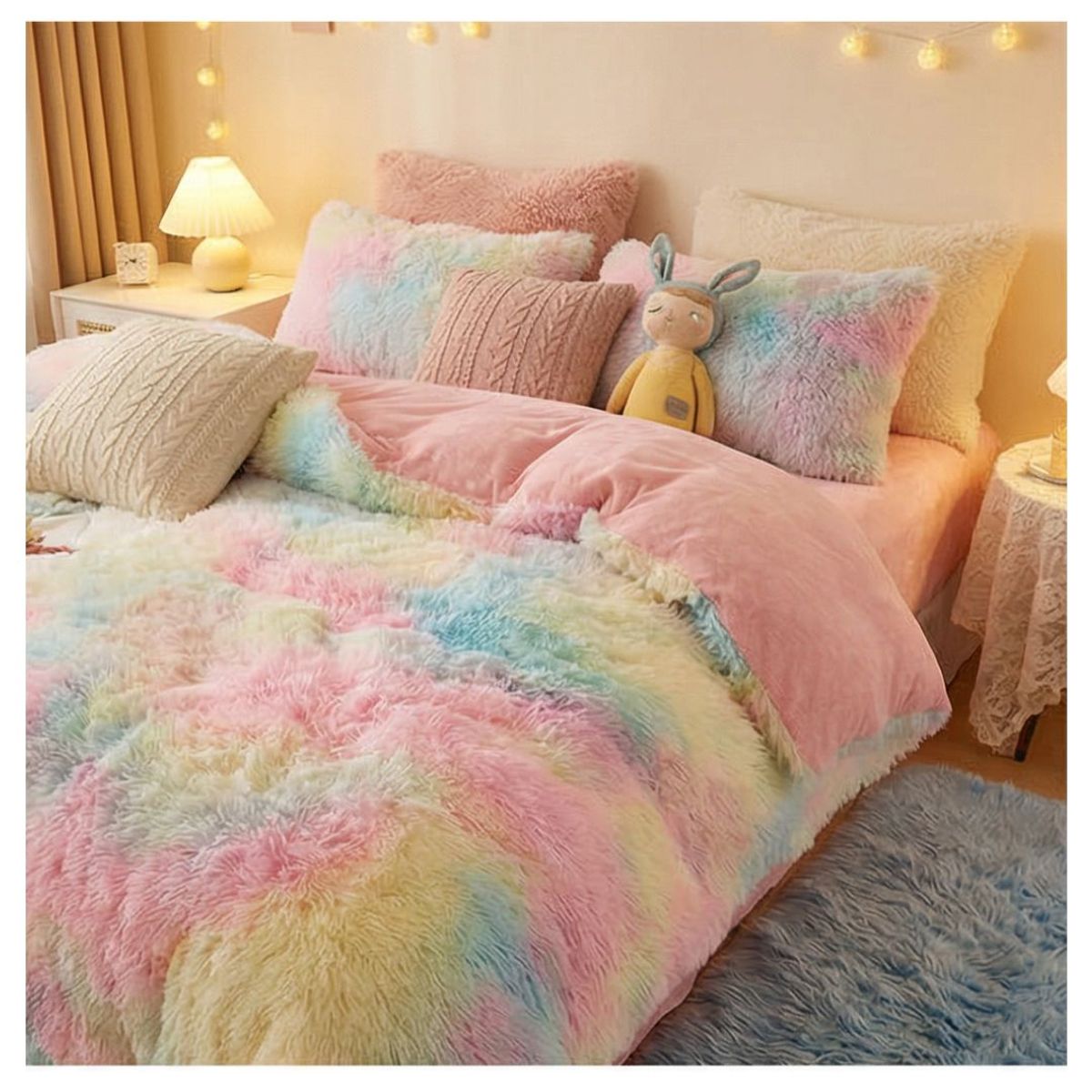 GENERICO - Cobertor Peludo Chiporro 2 Plazas - Multicolor Jaspeado