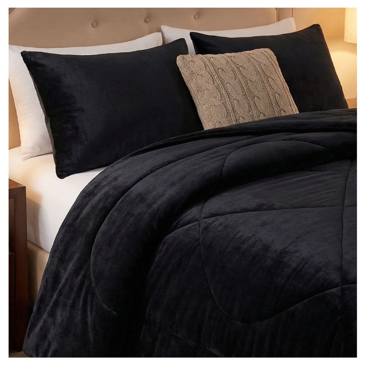 GENERICO - Cobertor Chiporro Invierno 2 Plazas - Negro S001