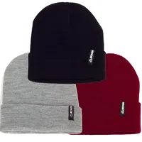 Pack 3x2 Gorros de lana beanie - - Negro, Burdeo y Gris