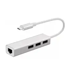 GENERICO - Adaptador Hub Usb-c Ethernet Red Lan Rj45 3 Usb 3.0/2.0 Fast