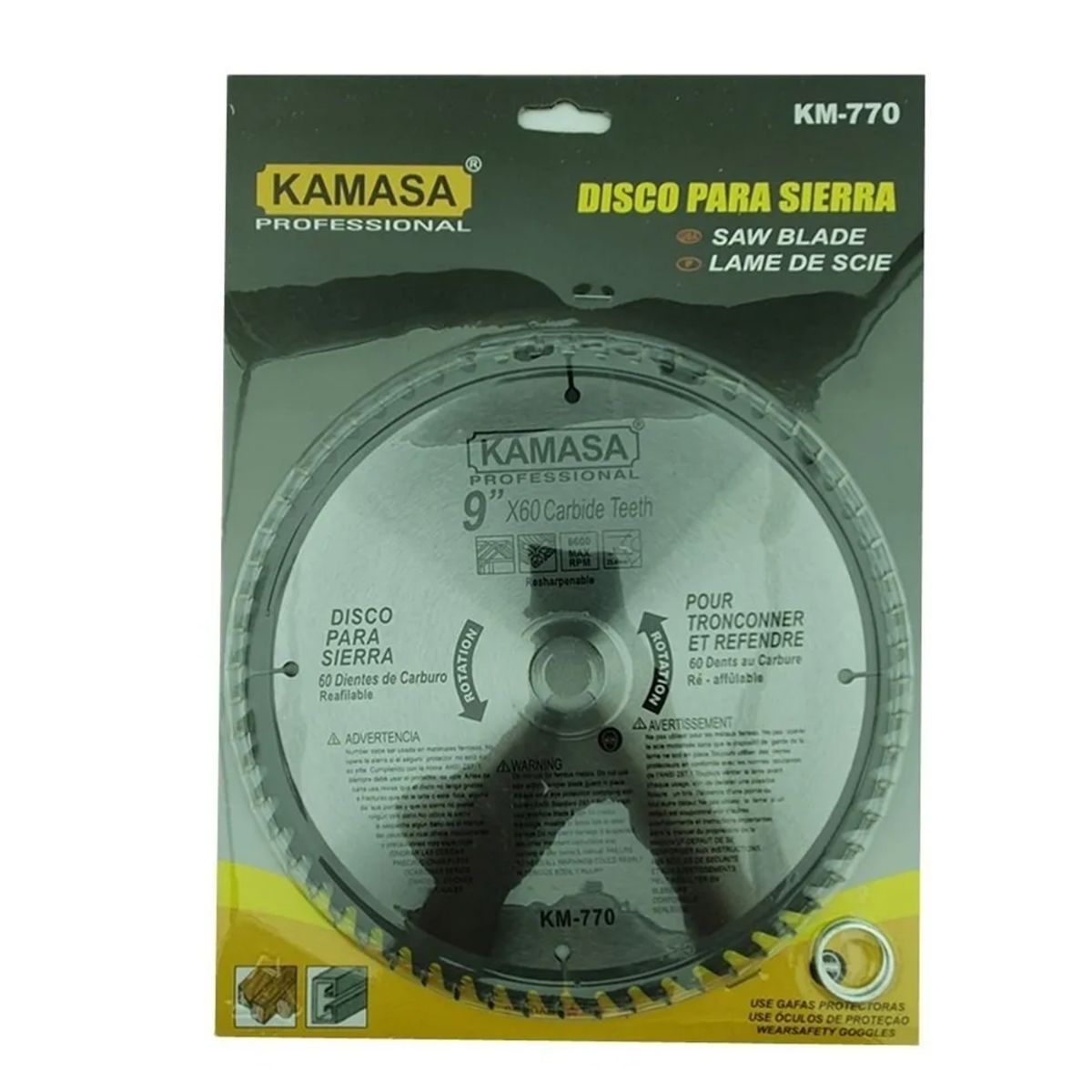 KAMASA - Disco Sierra Circular 9 Pulgadas 60 Dientes Kamasa